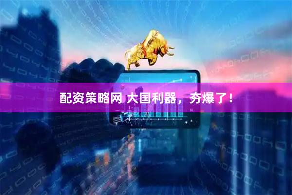 配资策略网 大国利器，夯爆了！